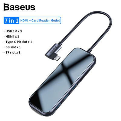 

Baseus Multifunctional HUB for MacBook Pro Type-C to USB3HDMIRJ45SDTF HUB adapter for iWatch with wireless charger