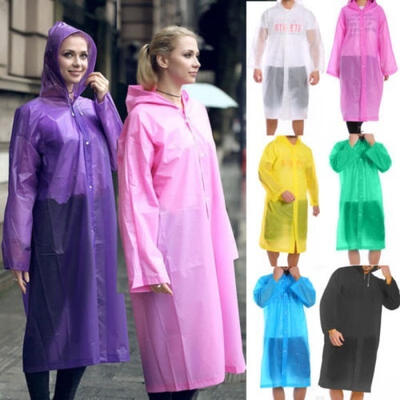 

Clear See Through Raincoat Transparent Festival Rain Coat EVA Outdoor Camping