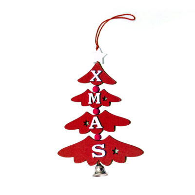 

Colorful Wooden Christmas Letter Bell Tag Ornament Xmas Tree Pendant Party Decor