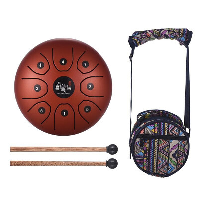 

55 Inch Mini 8-Tone Steel Tongue Drum C Key Percussion Instrument Hand Pan Drum with Drum Mallets Carry Bag