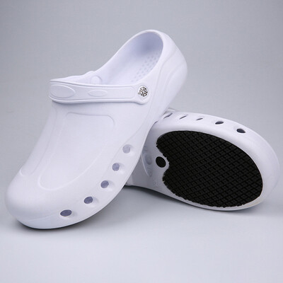 

Mens Chef Shoes Casual Slip On Hospital Work Flat Sandals Breathable Slippers