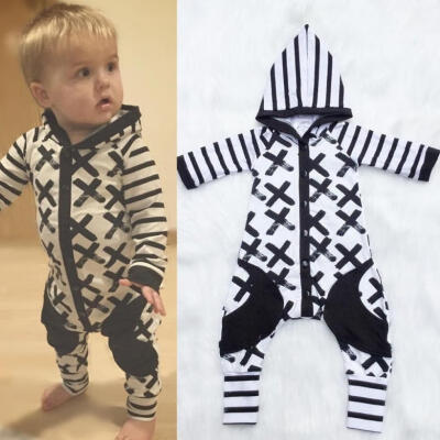 

Toddler Baby Infant Boys Girls Romper Hooded Jumpsuit Bodysuit Outfits Clothes