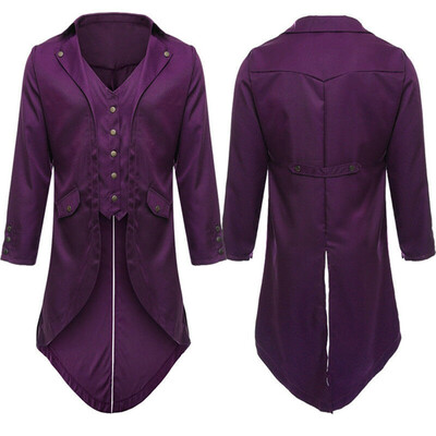 

Retro Mens Swallow-tailed Crop Coat Tuxedo Banquet Stage Tail Coat Overcoat