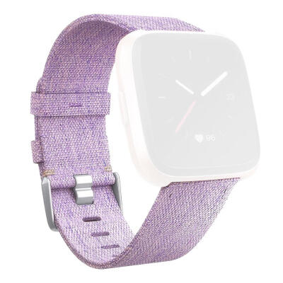 

Canvas Bracelet Watch Band Wrist Strap wBuckle Connector for Fitbit Versa