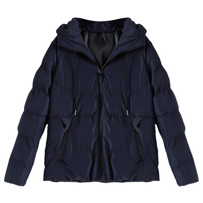 

Hooded Collar Long Sleeve Solid Zipper Pocket Men Down Jacket