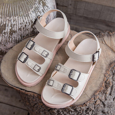 

Ins Sandals Female Summer Fairy Wind Korean Harajuku Joker Belt Buckle Student gladiator sandals