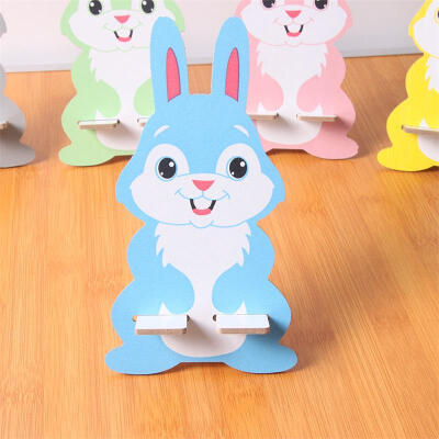 

Multicolor Cute Mobile Phone Bracket Wooden Lazy Bracket Cartoon Rabbit Dog For IPhone Android Phone Holder