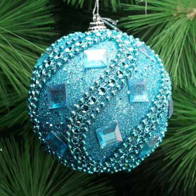 

Gobestart Christmas Rhinestone Glitter Baubles Xmas Tree Ornament Decoration 8CM