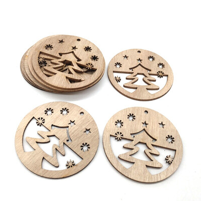 

10PCS Christmas Wooden Hanging Decoration Christmas Tree Home Decor Ornaments Xmas Festive Party Supplies