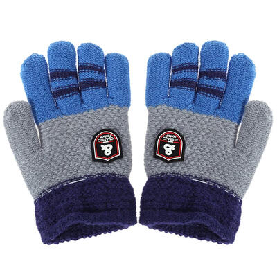 

Winter Kids Warm Baby Boys Cartoon Gloves Children Knitted Stretch Mittens