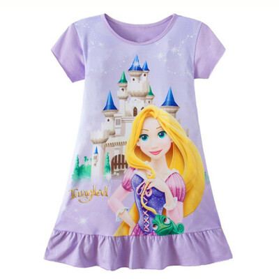

Toddler Kids Baby Girls Rapunzel Belle Aurora Princess Print Summer Party Dress