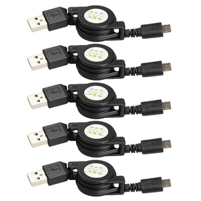 

5pcs Micro USB to USB20 Retractable Data Sync Charger Charging Cable