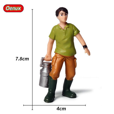 

Oenux Realistic Farmers Model Simulation Breeder Feed Shepherd Figurines Dog Animal Figurine Miniature Cute Toys For Children