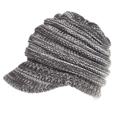 

Fashion Womens Stretch Knit Hat Messy Bun Ponytail Beanie Winter Warm Hole Hat