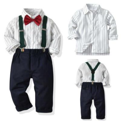 

Newborn Baby clothes kids boys wedding party suit toppants tuxedo outfits set