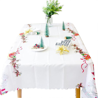 

Merry Christmas Tablecloth Cute Xmas Decorative Table Cover Dinner Home Decor