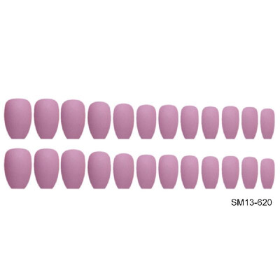 

24pcs Colorful Coffin Nails Matte False Nails Frosted Press On Nails Full Cover Medium Ballerina Artificial Nails Art Tips