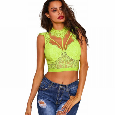 

Sleeveless lace with a buttoned bra top