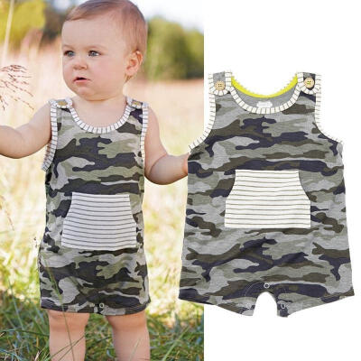 

Newborn Baby Boy Cotton Clothes Camo Romper Bodysuit Jumpsuit Summer Outfits