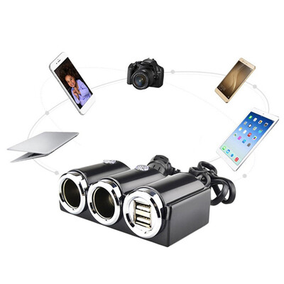 

〖Follure〗2 Way Cigarette Lighter Socket Splitter Power Adapter Dual USB Car Charger
