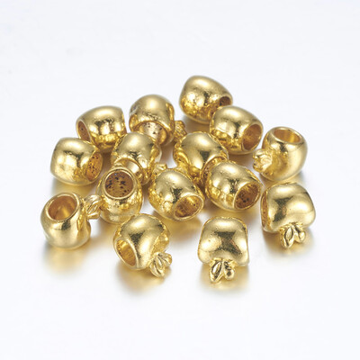 

Large Hole Tibetan Style Metal European Beads Lead Free & Cadmium Free & Nickel Free Apple Golden Color Size about 11mm long