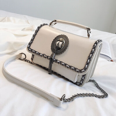 

2019 new womens bag fashion personality color matching small square bag portable Messenger bag