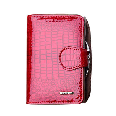 

Patent Leather Short Wallet Women Purse Alligator Pattern Card Bags Clutch