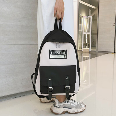 

Ins wind bag Korean high school student backpack female 2019 new fashion trend Oxford cloth travel backpack