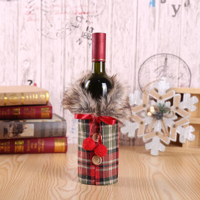 

Christmas New Red Wine Set Bow Bottle Cover