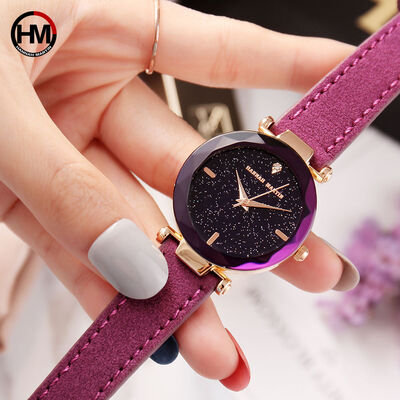 

Womens Watch Japan Quartz Luxury Brand Jewelry Ladies Wrist Watches Simple Star Dial Leather Female Clock Relogio Feminino Xfcs