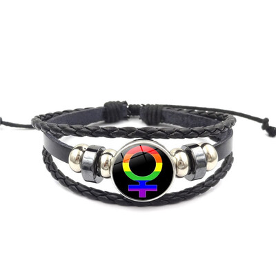 

Rainbow Pride Braided Wristbands Leather Bangle Pride Bracelet for Men Women