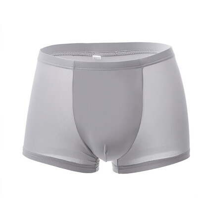 

Explosive Pure Color Ultra-thin Air-permeable Mens Underwear Sexy Transparent Flat-angle Shorts Free of Freight