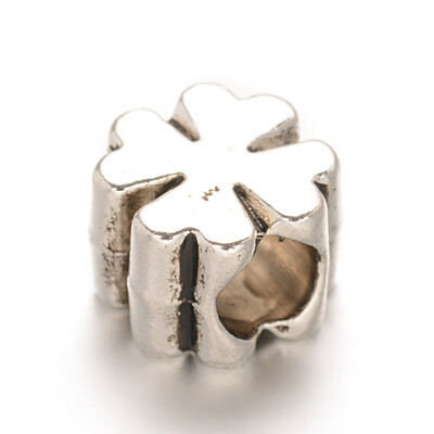

Clover Large Hole Alloy European Beads Lead Free & Cadmium Free Antique Silver 9x95x7mm Hole 4x5mm