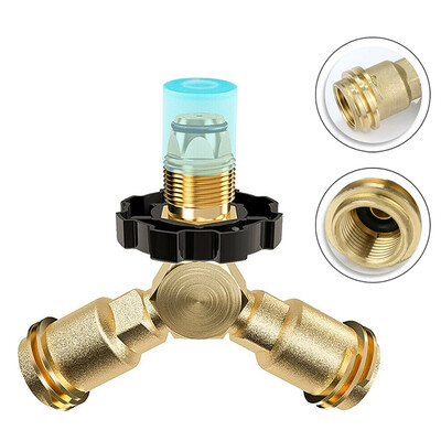 

Propane Gas Fitting Tee Adapter Y-Splitter 1-Male QCC 2-Female Connector Durable