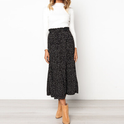 

Roseonmyhand Women Casual Retro High Waist Floral Long Dress Print Skirt