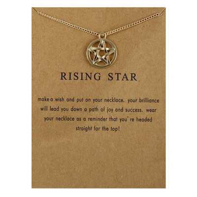 

Fashion Jewelry New Arrived Rising Star Golden Circle Pentagram Alloy Clavicle Pendant Short Necklace For Women