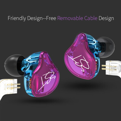 

KZ ZST Pro 35mm Wired In Ear Headphones HiFi Music Earphones 1DD1BA Dynamic Armature Drivers Sports Headset with Replacement Ear