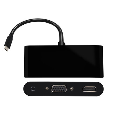 

USB-C Type-C to HD VGA 35mm Audio 3 in 1 Converter Adapter with USB 30 HUB