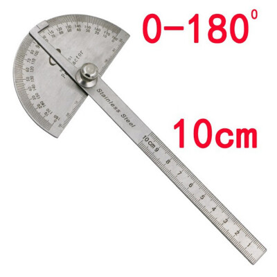 

〖Follure〗Stainless Steel 180 Degree Angle Woodworking 10cm Measurement Protractor Ruler