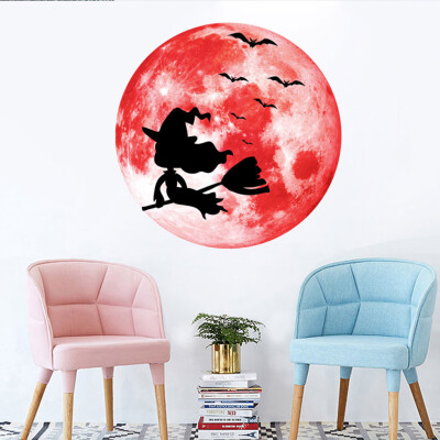 

〖Follure〗Creative Luminous Moon-shadow Wall Sticker Halloween Decoration Sticker Bat