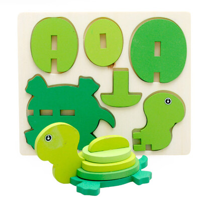 

Gotoamei Montessori Mini 3D Puzzle Kids Educational Funny Toy Wooden Colorful Jigsaw Gift