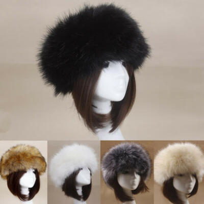 

Women Russian Thick Fluffy Cap Fake FAUX Fur Headband Hat Winter Ear Warmer US