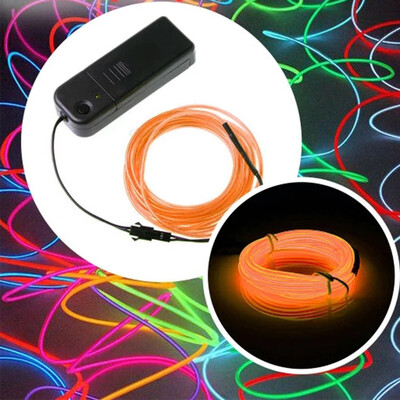 

Gobestart 1M Battery Operated Luminescent Neon LED Lights Glow EL Wire String Strip Rope