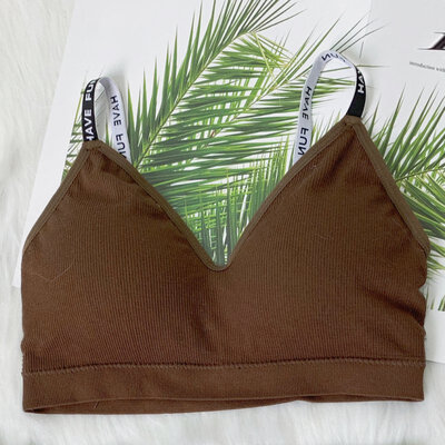 

Sports Bra Female Letter Vest Type Without Steel Ring Beauty Back Shockproof Material Excellent Wearing Comfortable New Style