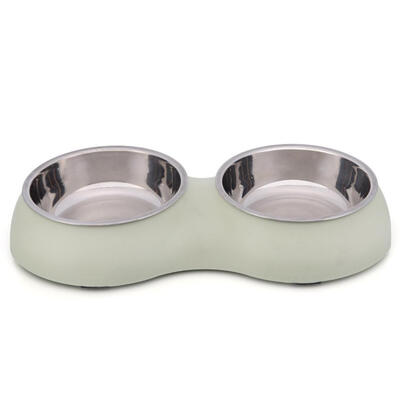

Pet Double Bowls Dog Cat Feeder Non-Slip Food Feeding Water Drinking Bowl