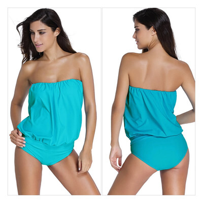 

Tube top word tie chest pad triangle split swimsuit