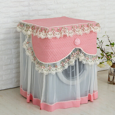 

Gobestart Lace Ruffle Floral Washing Machine Dust Cover Protection Front Durable Soft Home