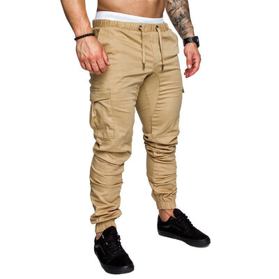 

SUNSIOM Jogger Pants Twill Biker Moto Casual Slim Stretch Elastic Harem Trousers Mens