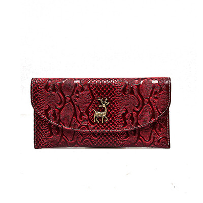 

2018 Korean version of the wallet female long section fashion simple buckle two fold snake pattern ladies wallet wholesale