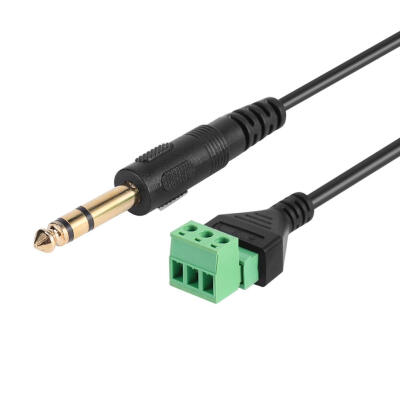 

635mm Stereo Male Plug to 3Pin AV Screw Video Balun Terminal Adapter Cable